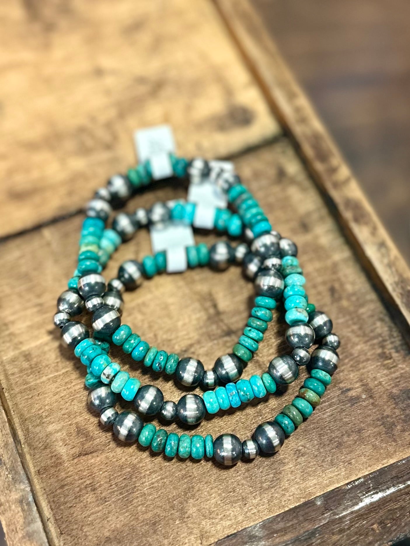Stretchy Heishi + Navajo Pearl Bracelet