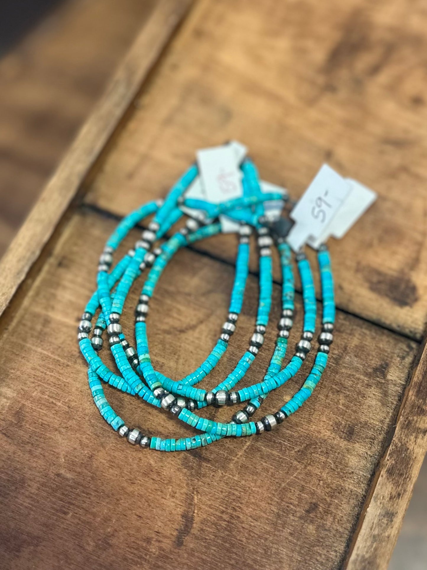 4mm Heishi + Navajo Pearl Bracelet