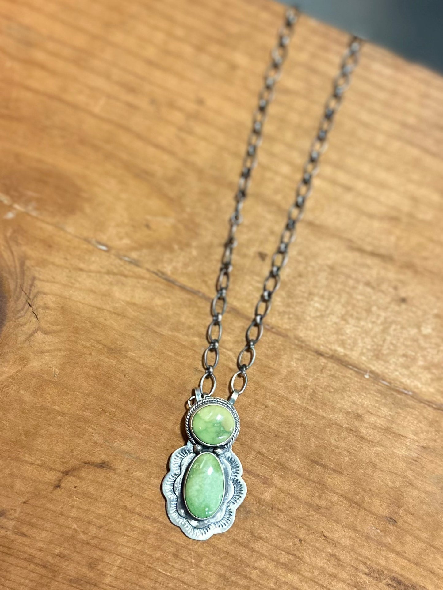 Stamped Royston 2 Stone Necklace