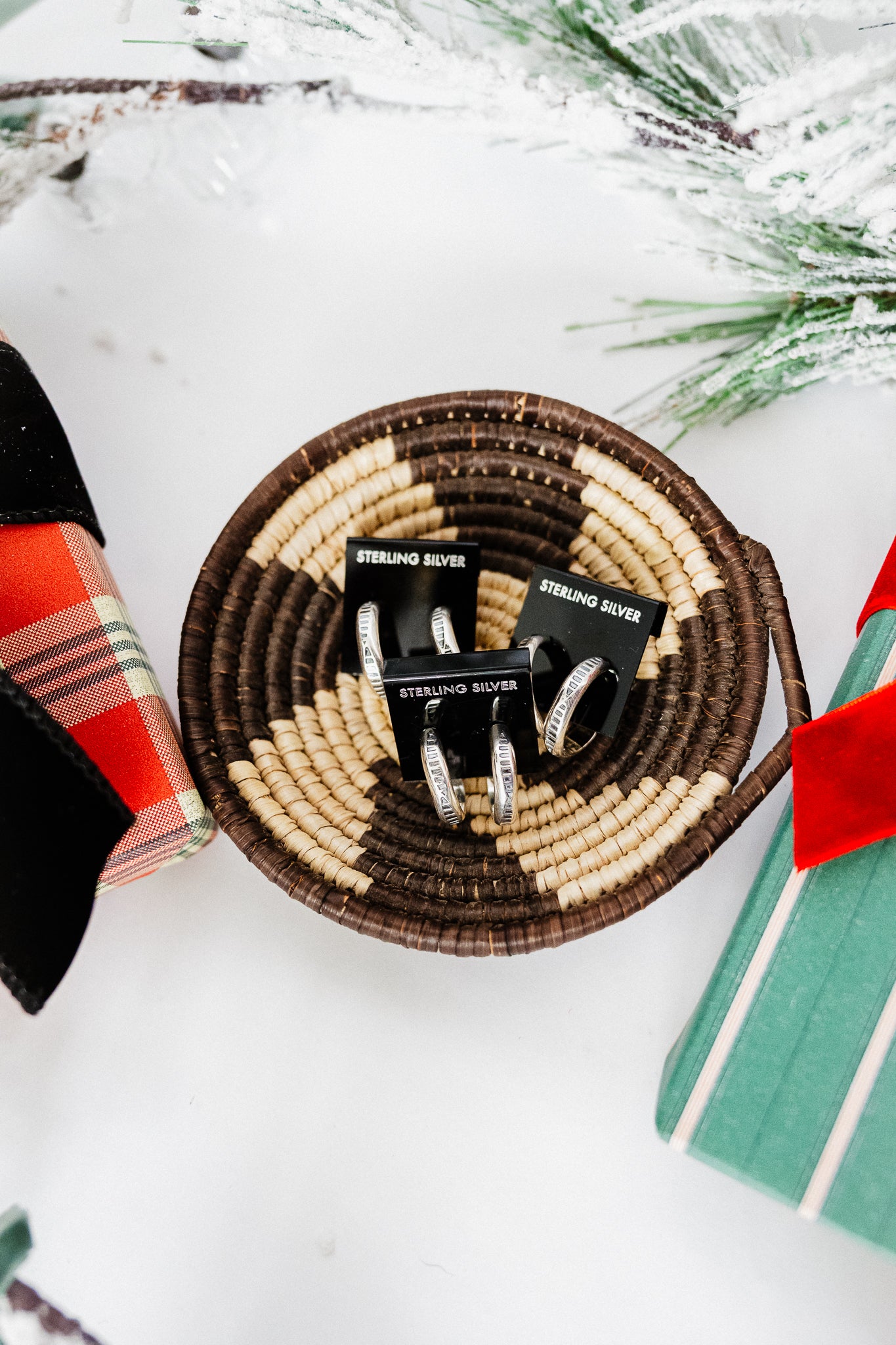 Stamped Sterling Mini Hoops