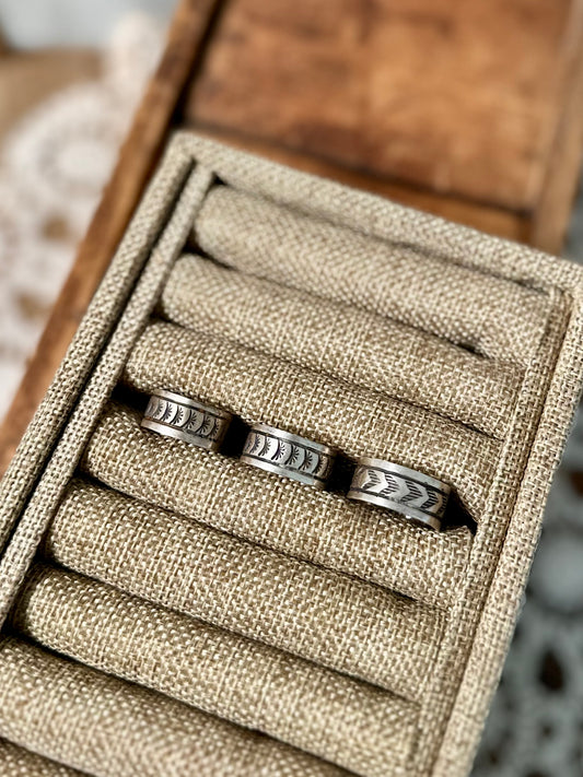 Stamped Sterling Band Rings