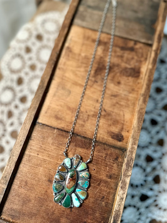Mixed Mines Flower Cluster Necklace
