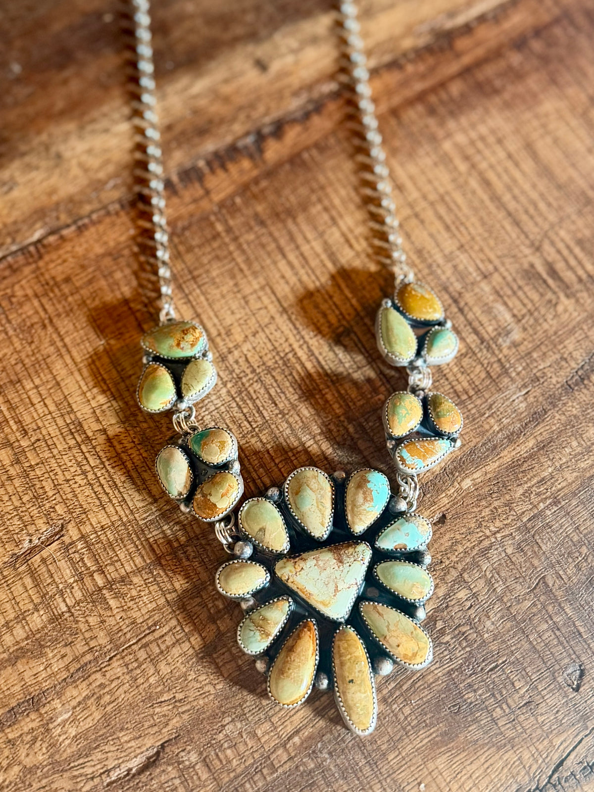 The Willow Evans Turquoise 5 Cluster Statement Necklace
