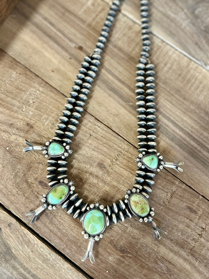 Sonoran Squash Blossom on Handmade Saucer Pearls