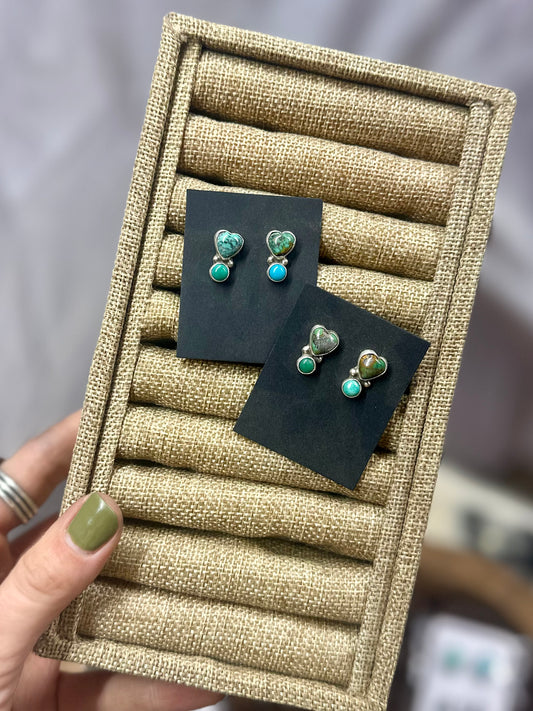 Native Made Heart Studs