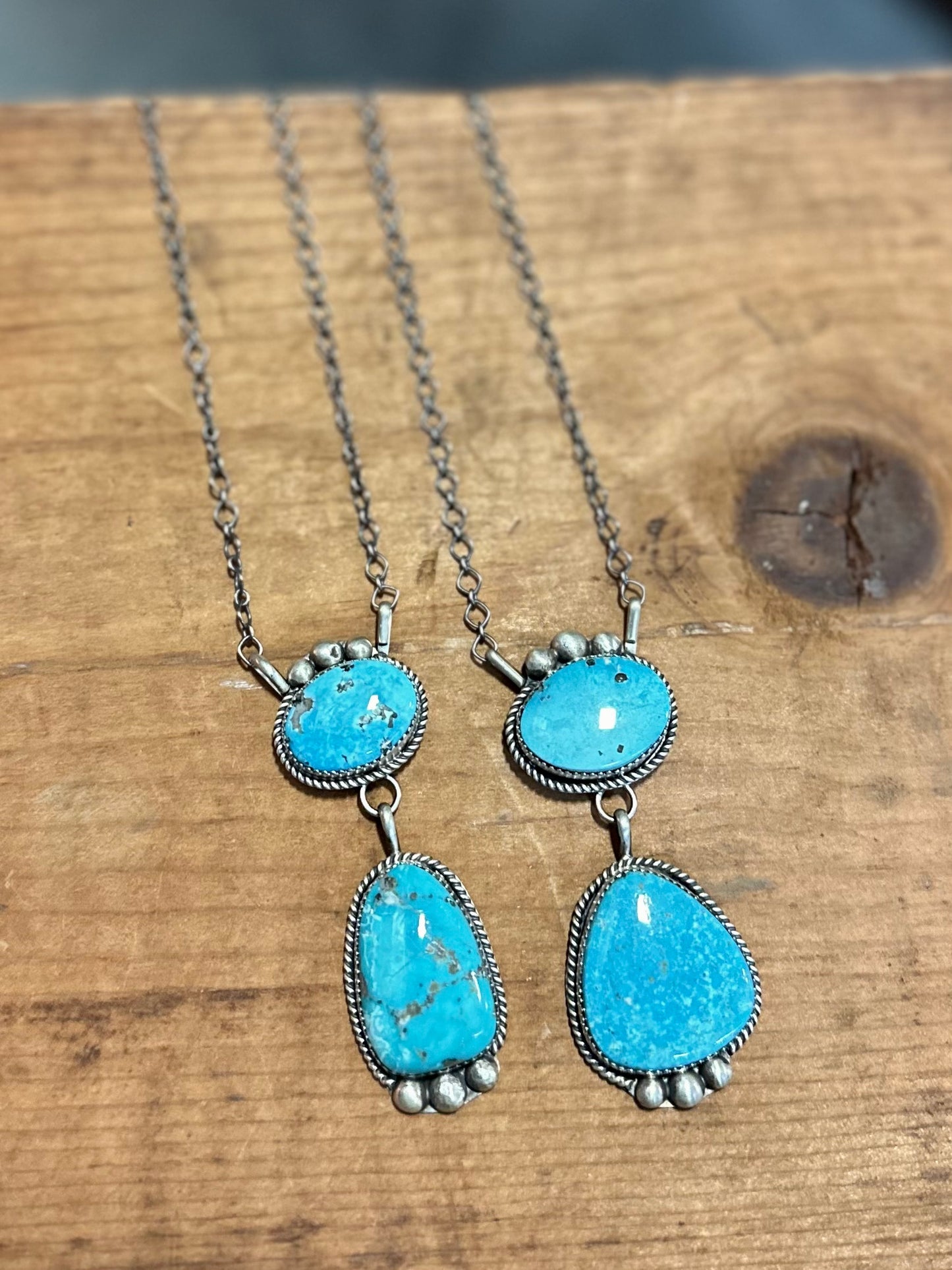 2 Stone Kingman Drop Necklace