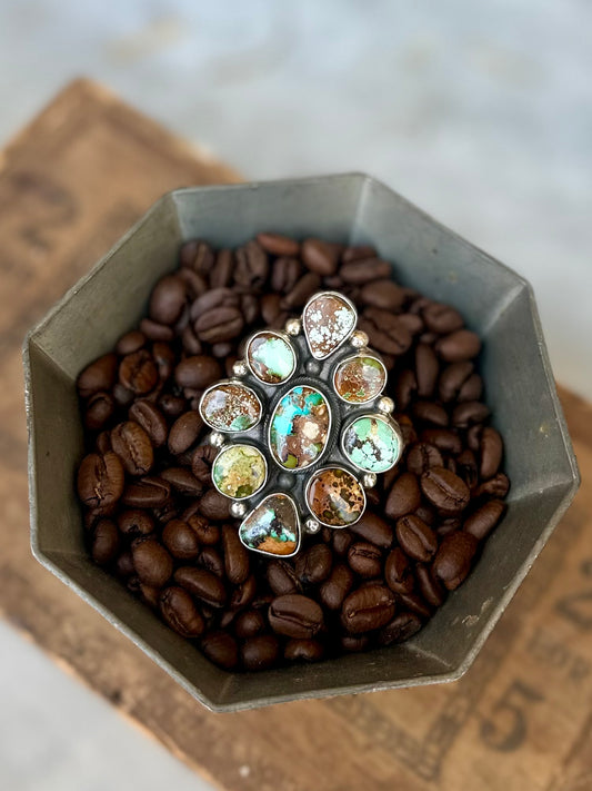 Adjustable Mixed Mines Cluster Ring